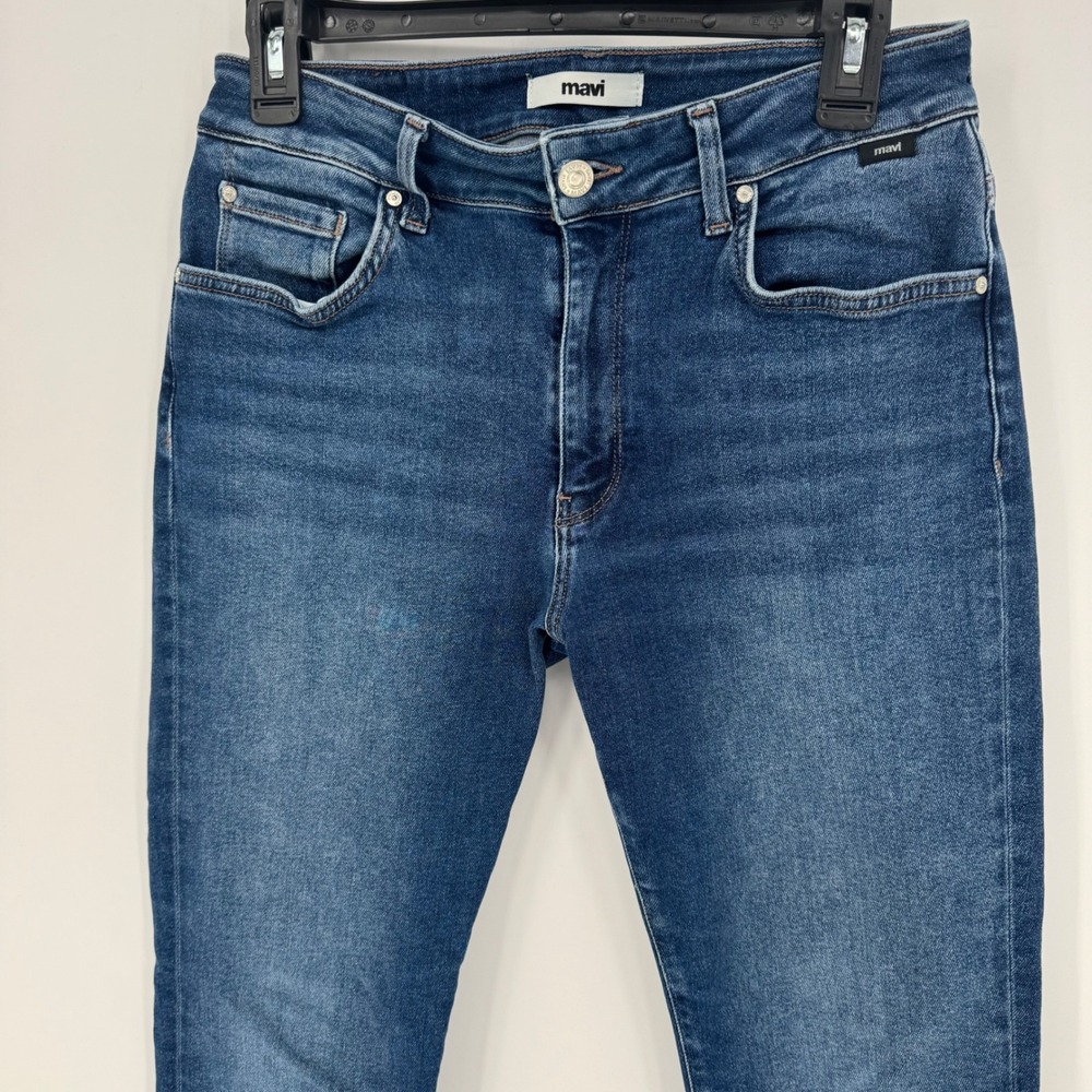 Mavi Jeans Viola‎ Womens Blue Denim Cropped Raw Hem Slim Fit Pants Size 28 - Picture 2 of 7